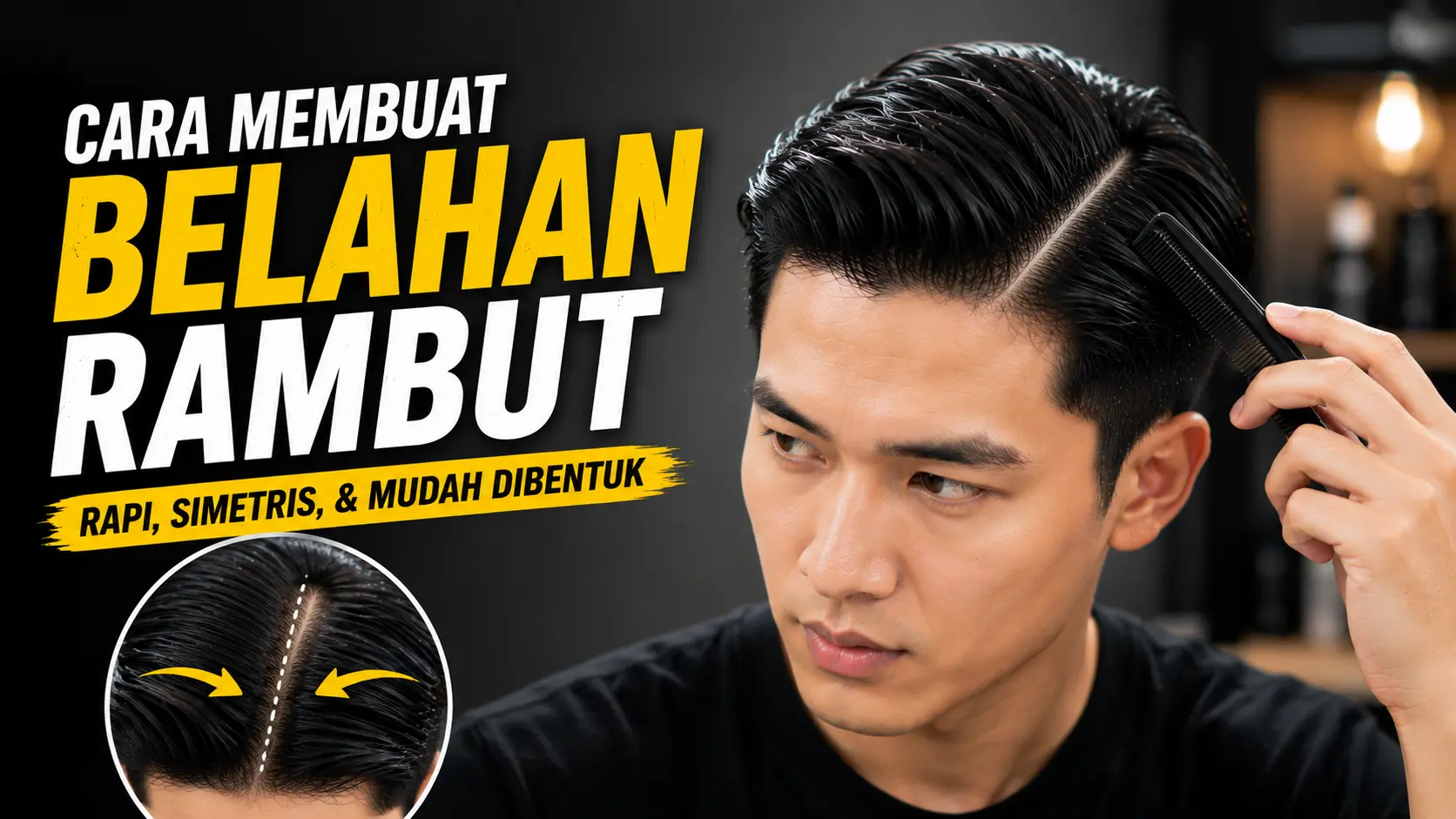 Cara Membuat Belahan Rambut Pria