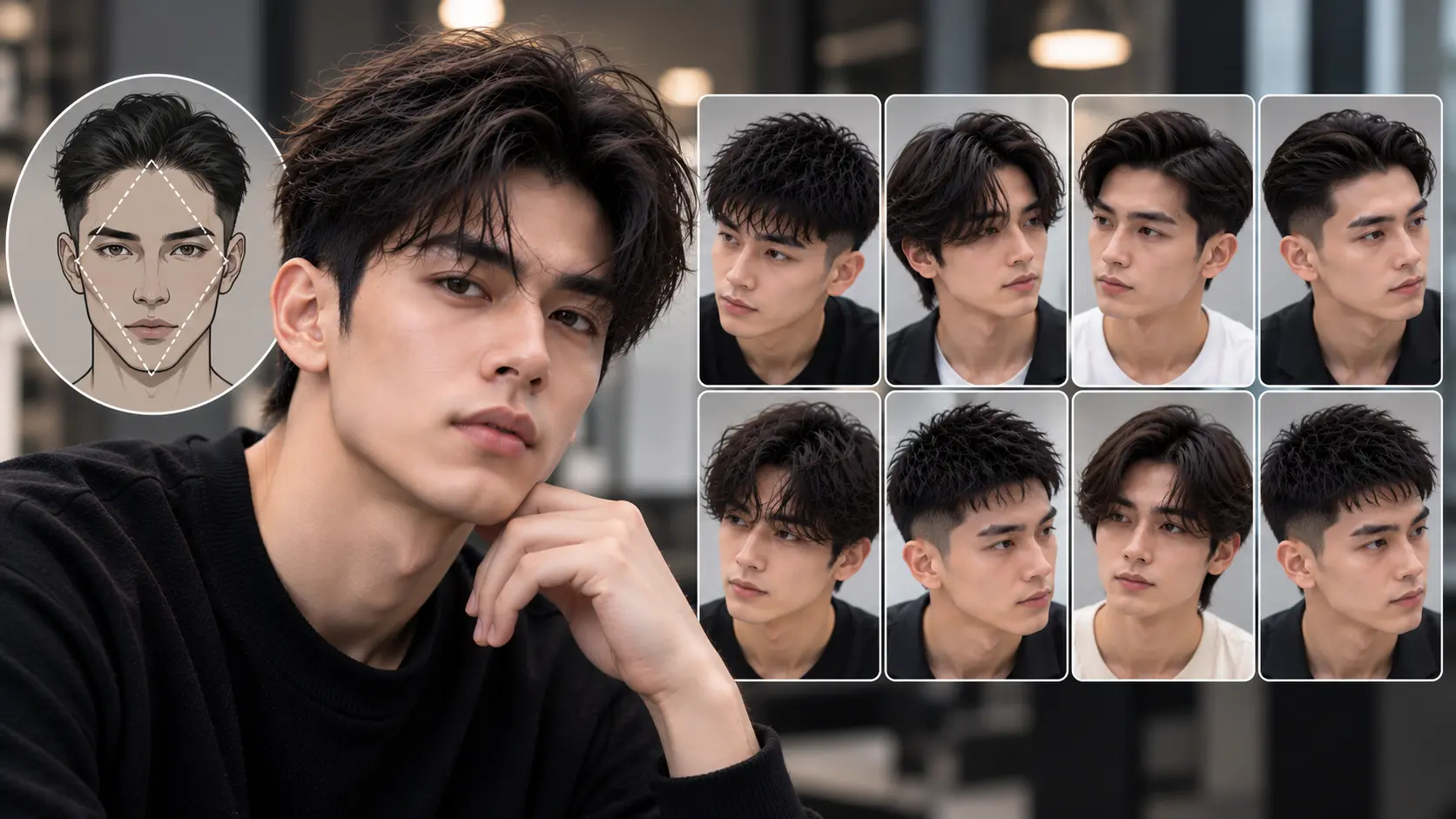 Model Rambut Pria Untuk Wajah Diamond